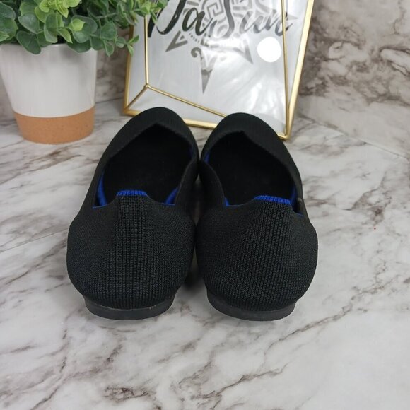 ROTHY'S THE FLAT black textile ballet women's slip-on size 8.5 round-toe - Picture 4 of 11